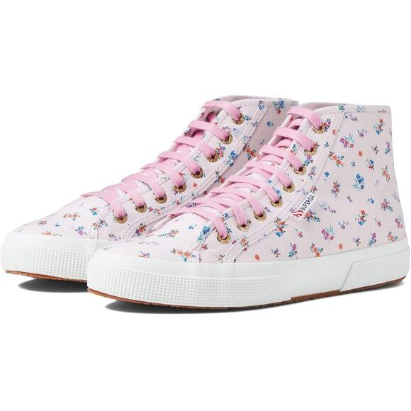 Superga Unisex Pink Multi Flower Print Fantasia Sneakers Size W 8.5  M 7 - Picture 1 of 8